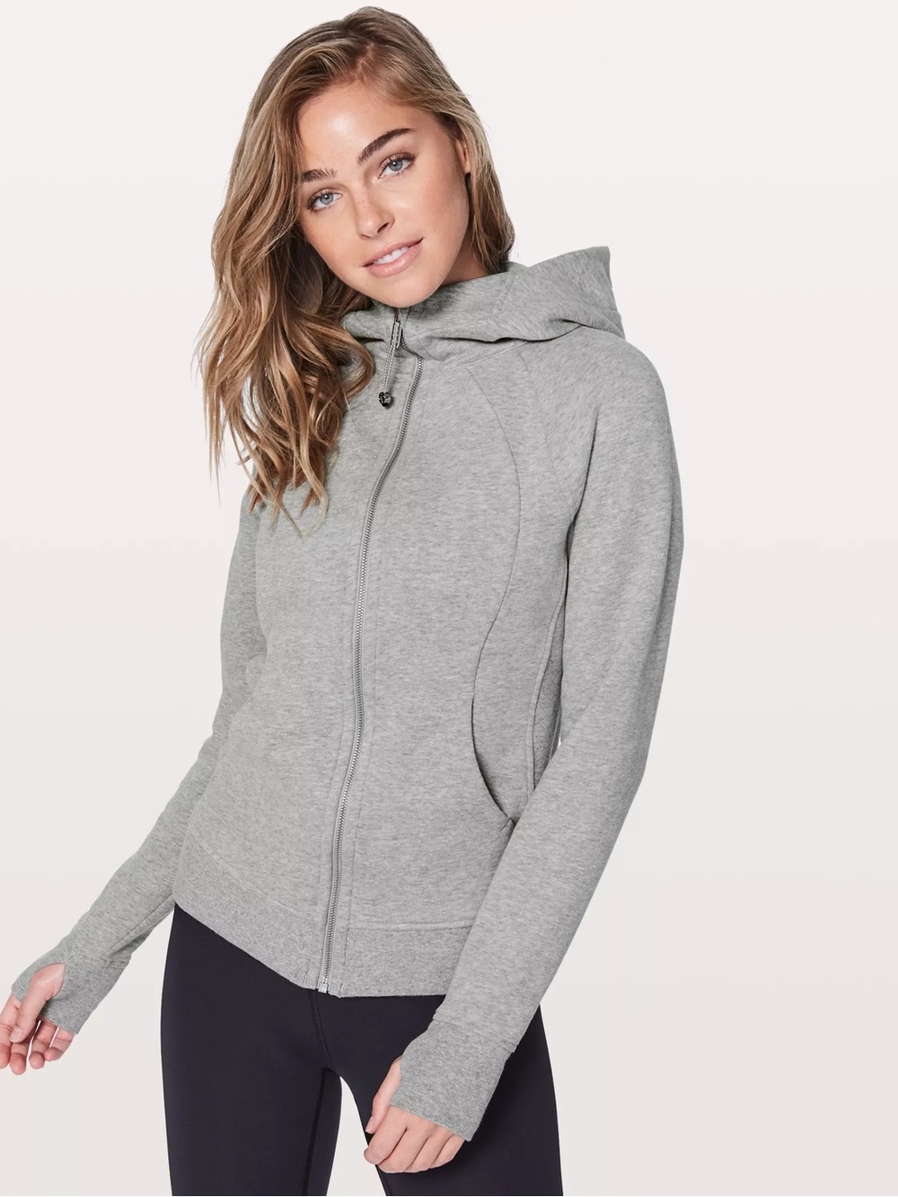 Lululemon Size 6 Scuba Full-Zip Hoodie Heathered Speckled Grey